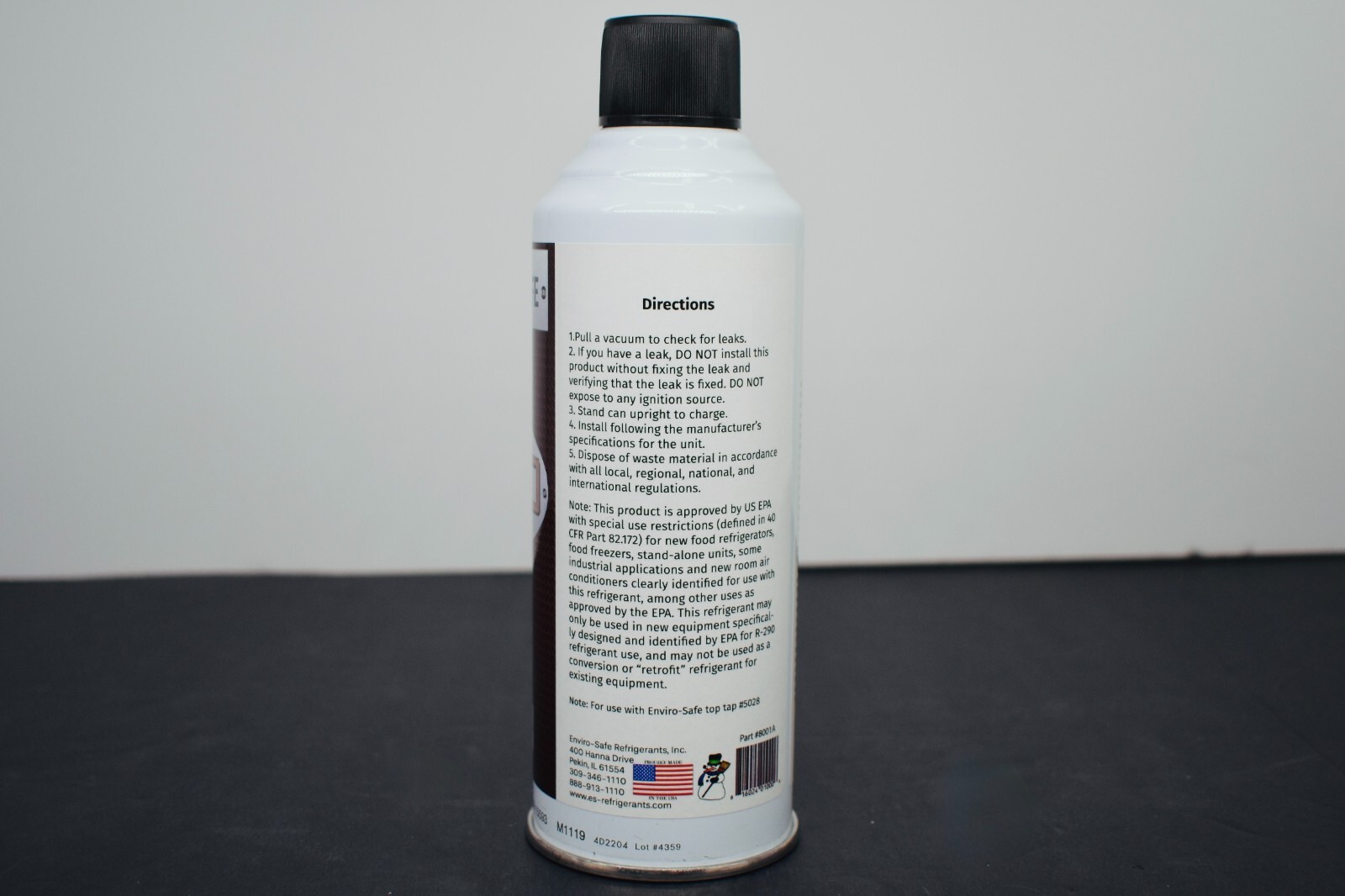 R290 Upright Charge, K-28 Valve, 3 cans with Top-Tap