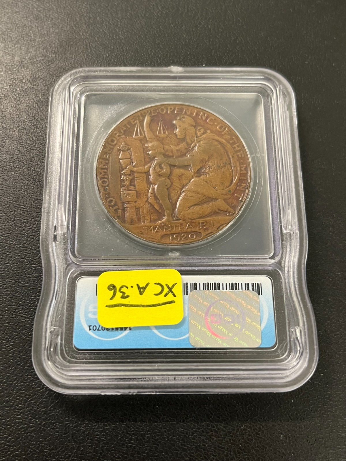 1920 WILSON SO-CALLED DOLLAR ICG AU-50 DETAILS - ABOUT UNCIRCULATED - SLAB - $1