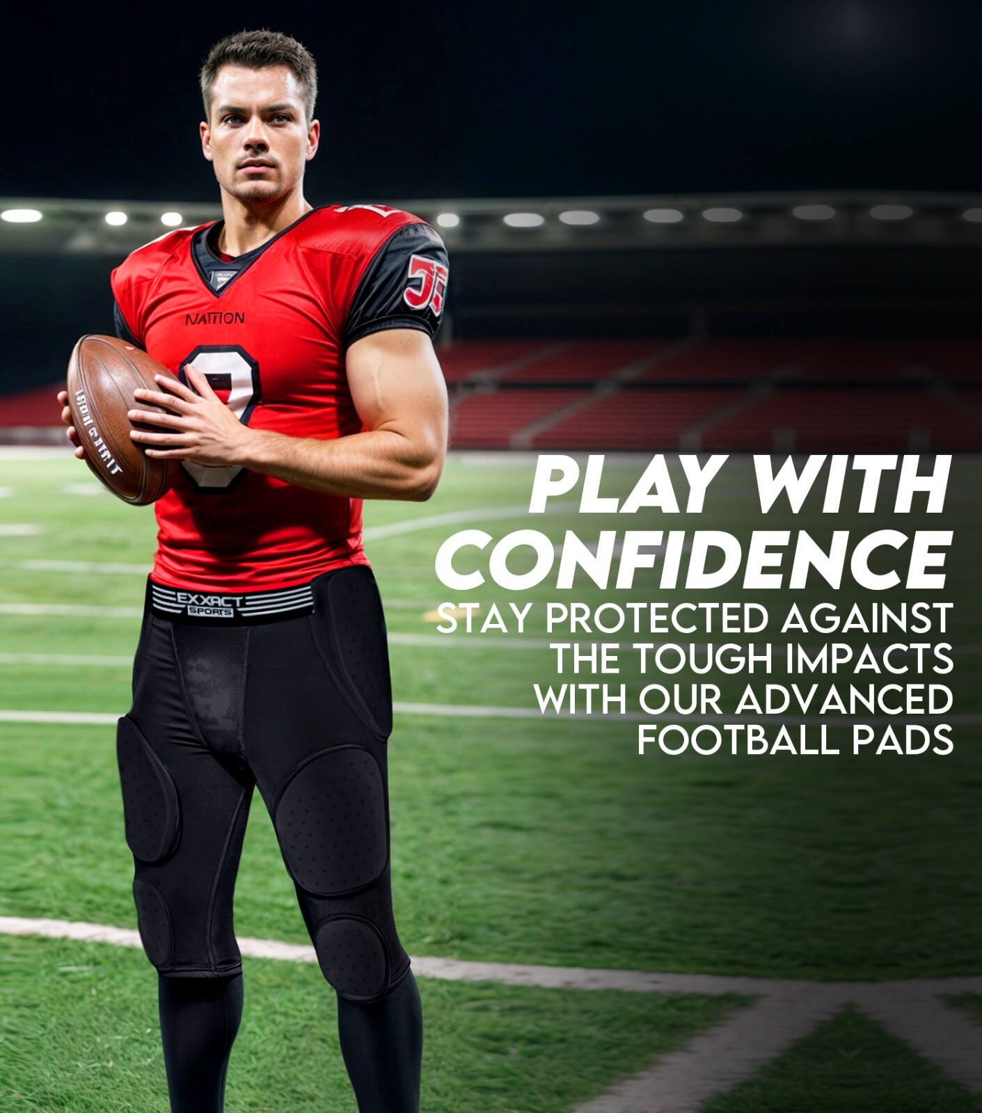 Exxact Sports Battle 7 Pad Adult Girdle for Men, with Cup Pocket