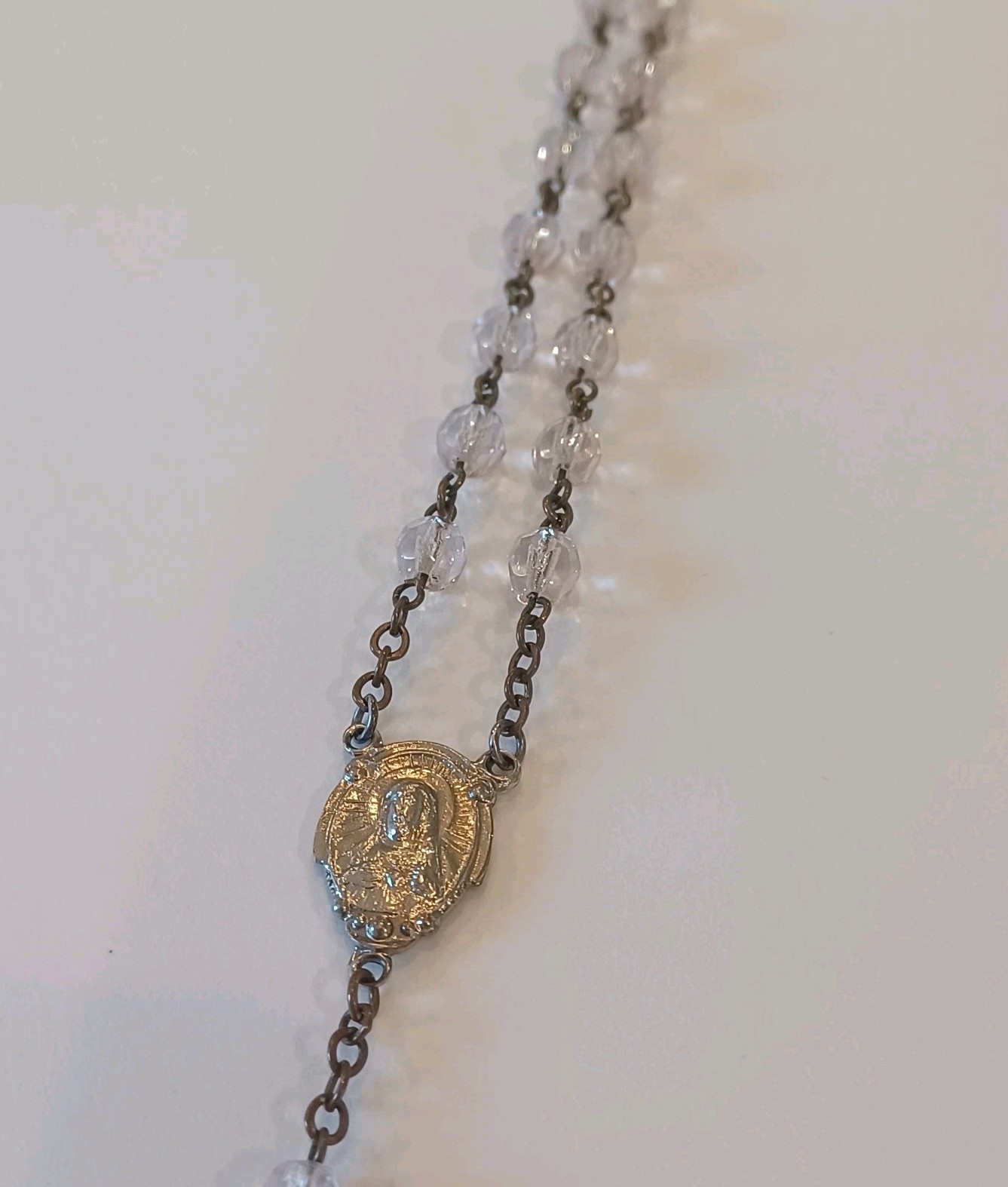 Vintage Rosary Light Pink Glass Beads Prayer Beads With Case Christian