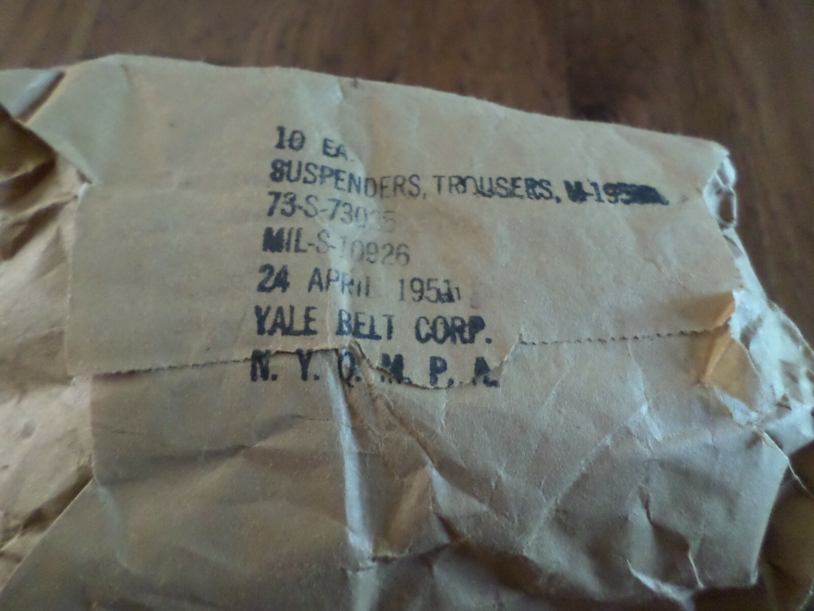 VINTAGE MILITARY ISSUE M-1950 TROUSER PANT SUSPENDERS ELASTIC OD GREEN USA MADE