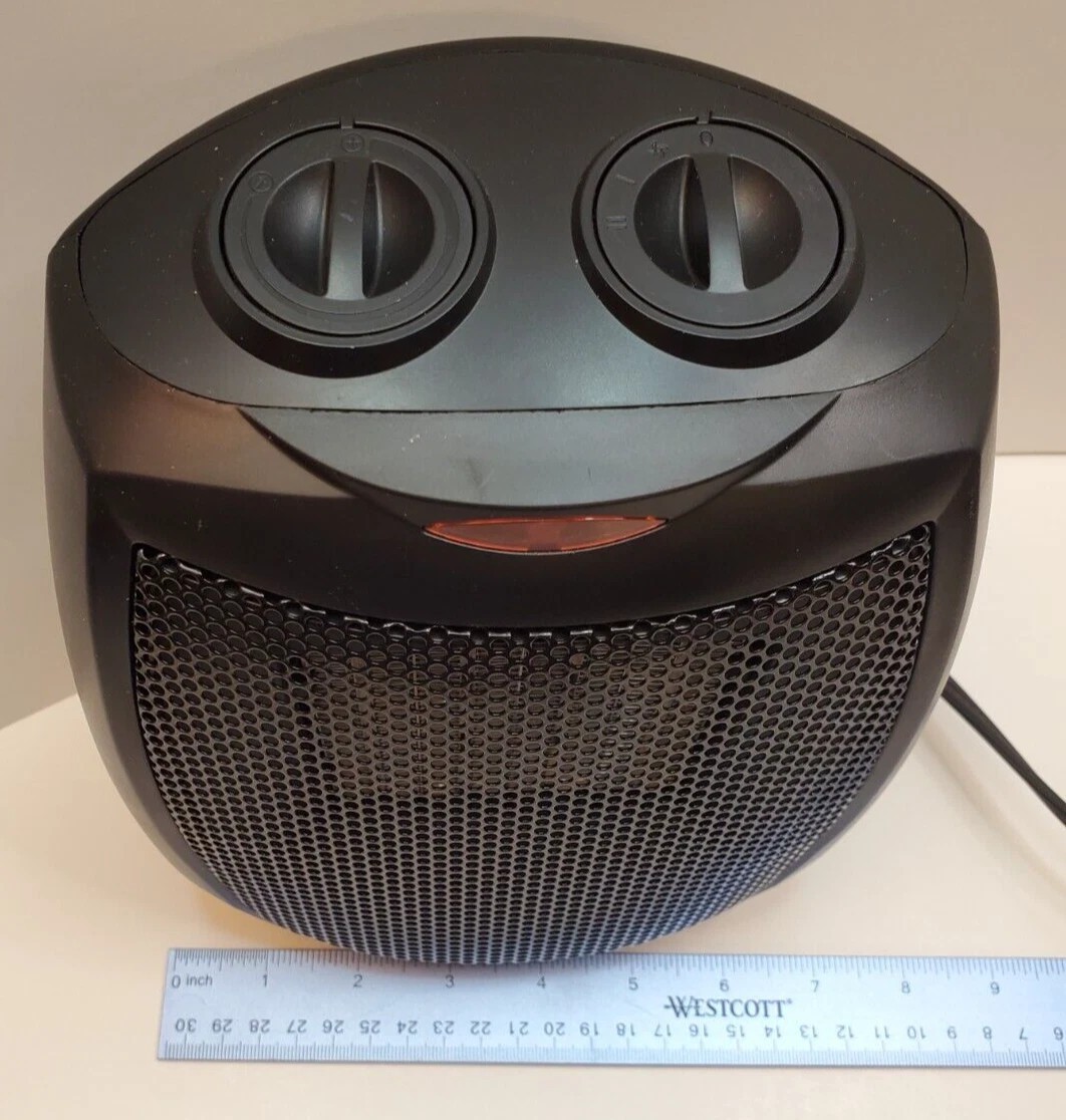 Portable Electric Space Heater with Thermostat, 1500W/750W Safe and Quiet Cerami