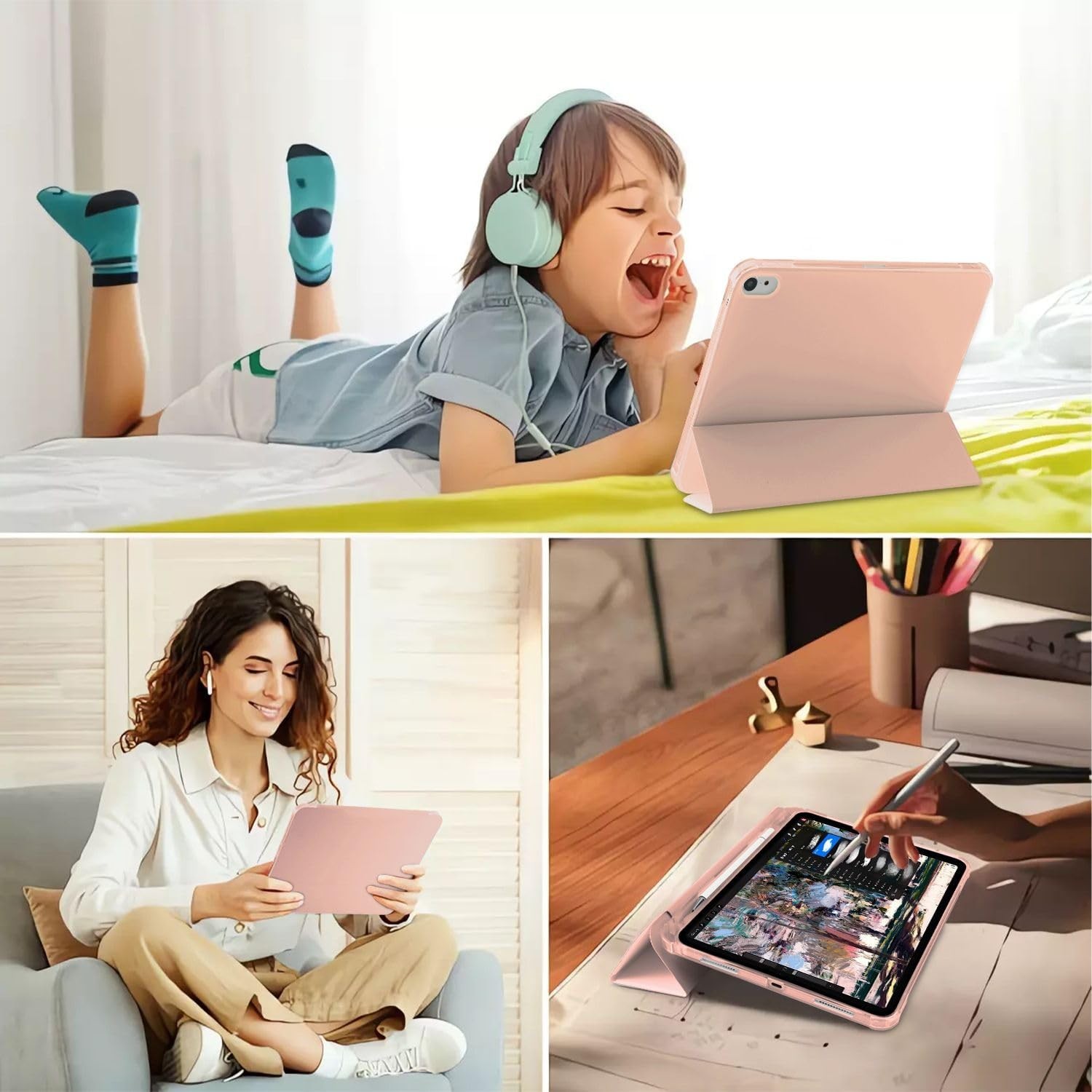 Cute Pink Bow Case for Ipad Pro 6Th/5Th/4Th Gen Girly Lovely Ribbon Cover for...