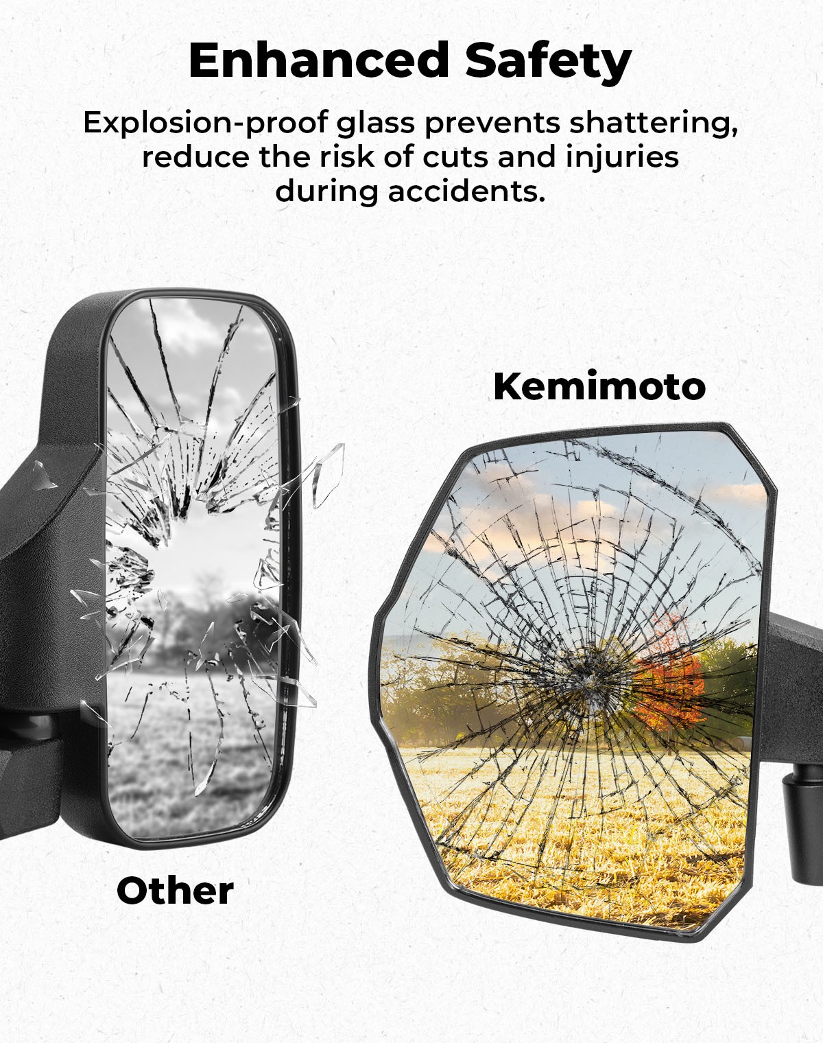 For Polaris Ranger XP 1000 Crew UTV Side Mirrors Mounted On A-pillar 2018-2025