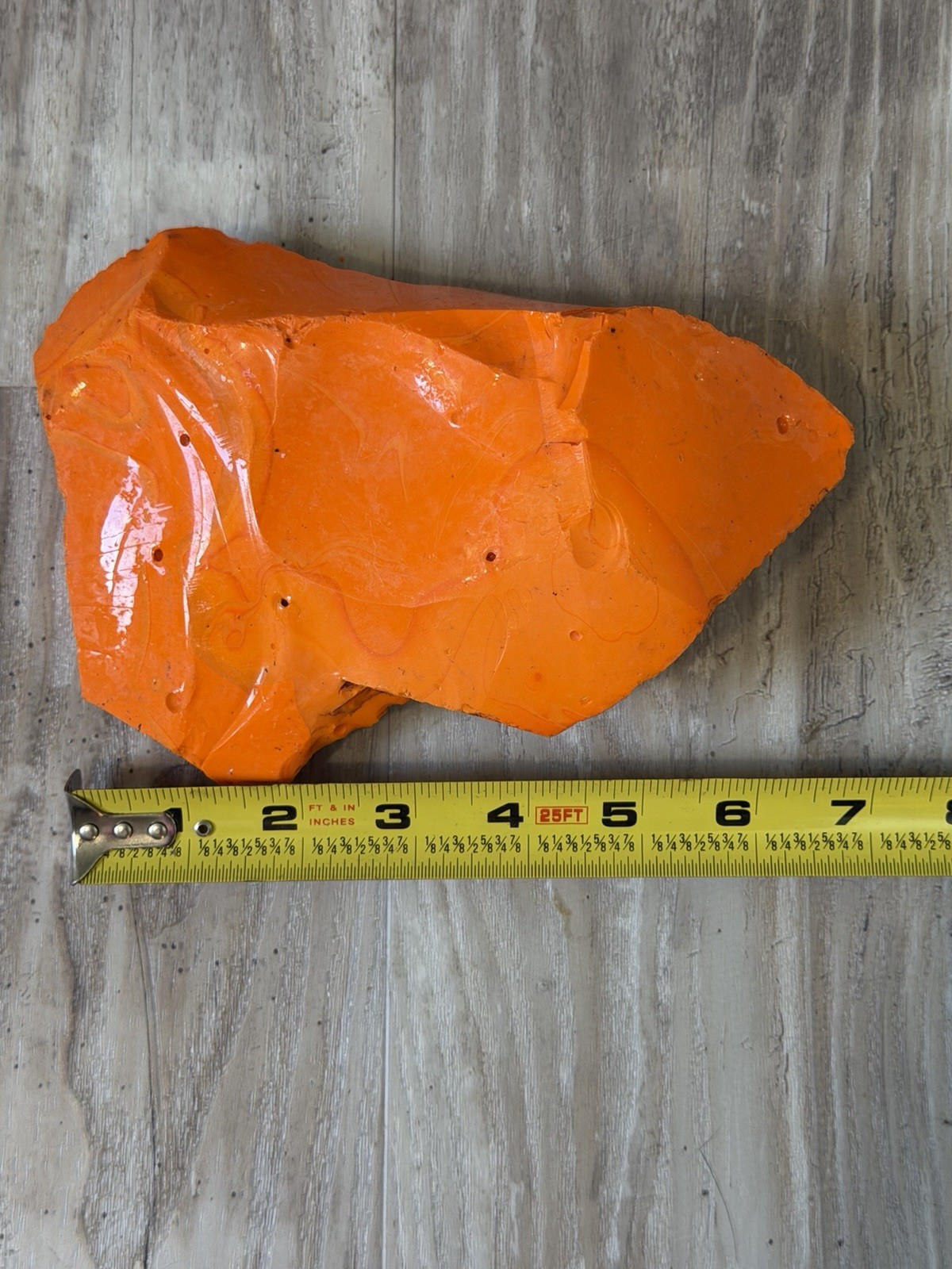 3pc Glass Rock Slag Opaque Fire Orange 6.39lbs TOTAL Rocks Landscape Aquarium