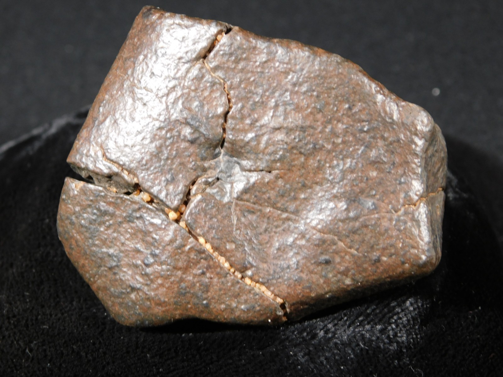 Larger! Stony METEORITE with DARK Fusion Crust and REGMAGLYPTS Libya 251gr