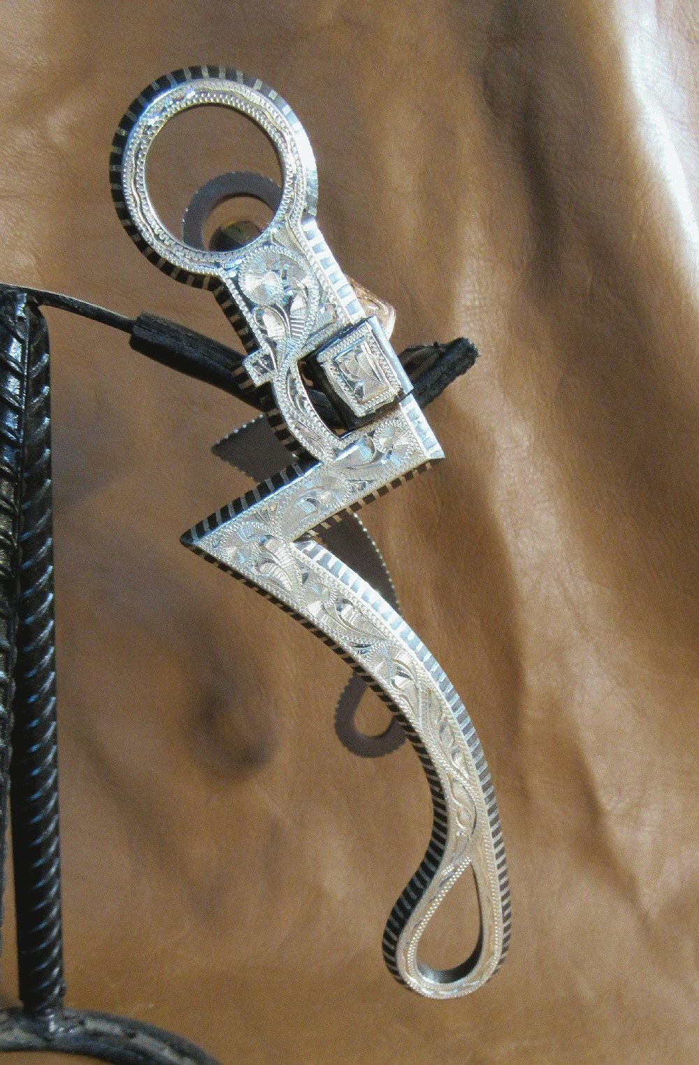 E Garcia 7 Shank Salinas Silver Bit Brown Finish