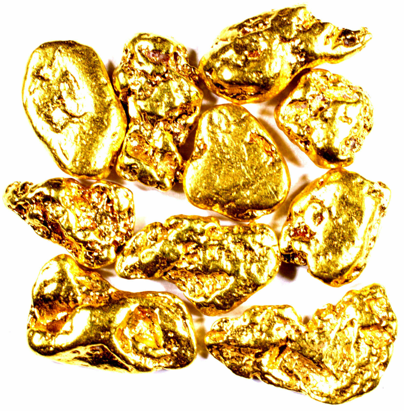 10 PIECE LOT ALASKAN YUKON BC NATURAL PURE GOLD NUGGETS (#L253)