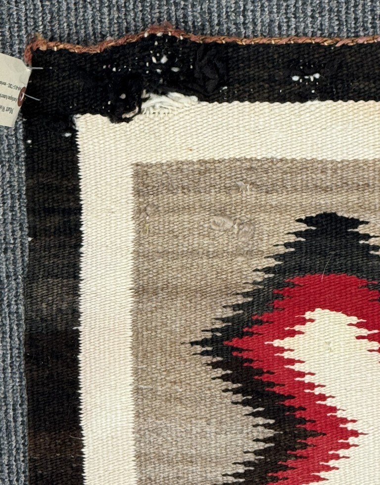 Antique Navajo Textiles Rug ca. 1920's Size 57" L x 41.5" W Hand Woven