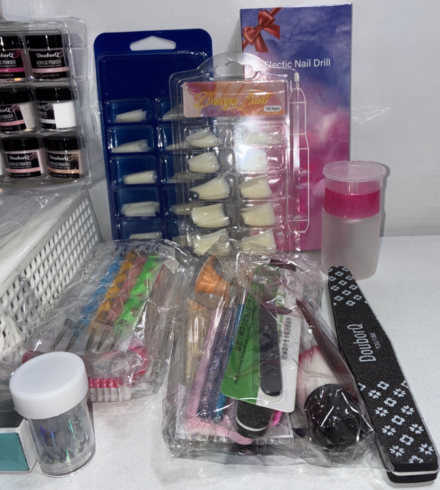 Bundle Of Acrylic Nails, Powders, Glue & More