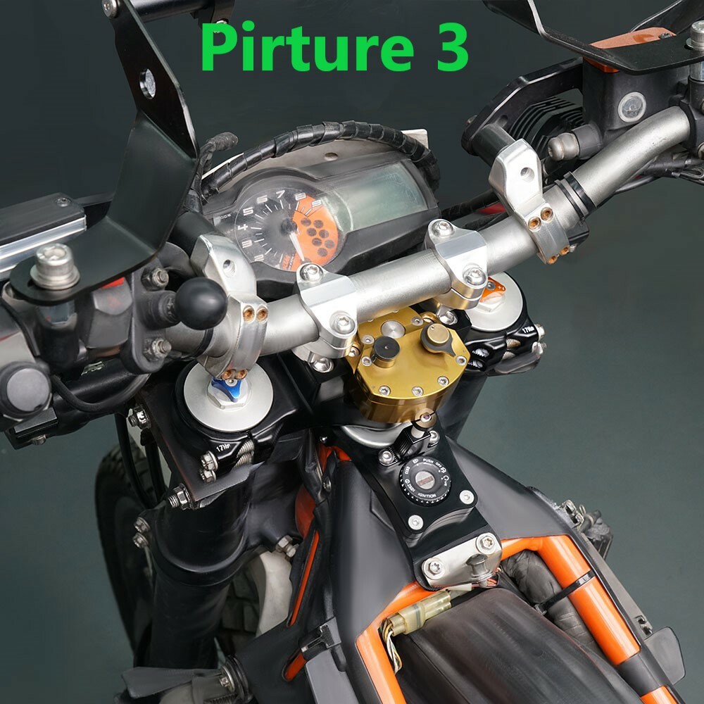 1" Rise Bracket Steering Damper Mounting Kit For KTM 690 Enduro/R 12-18 25mm
