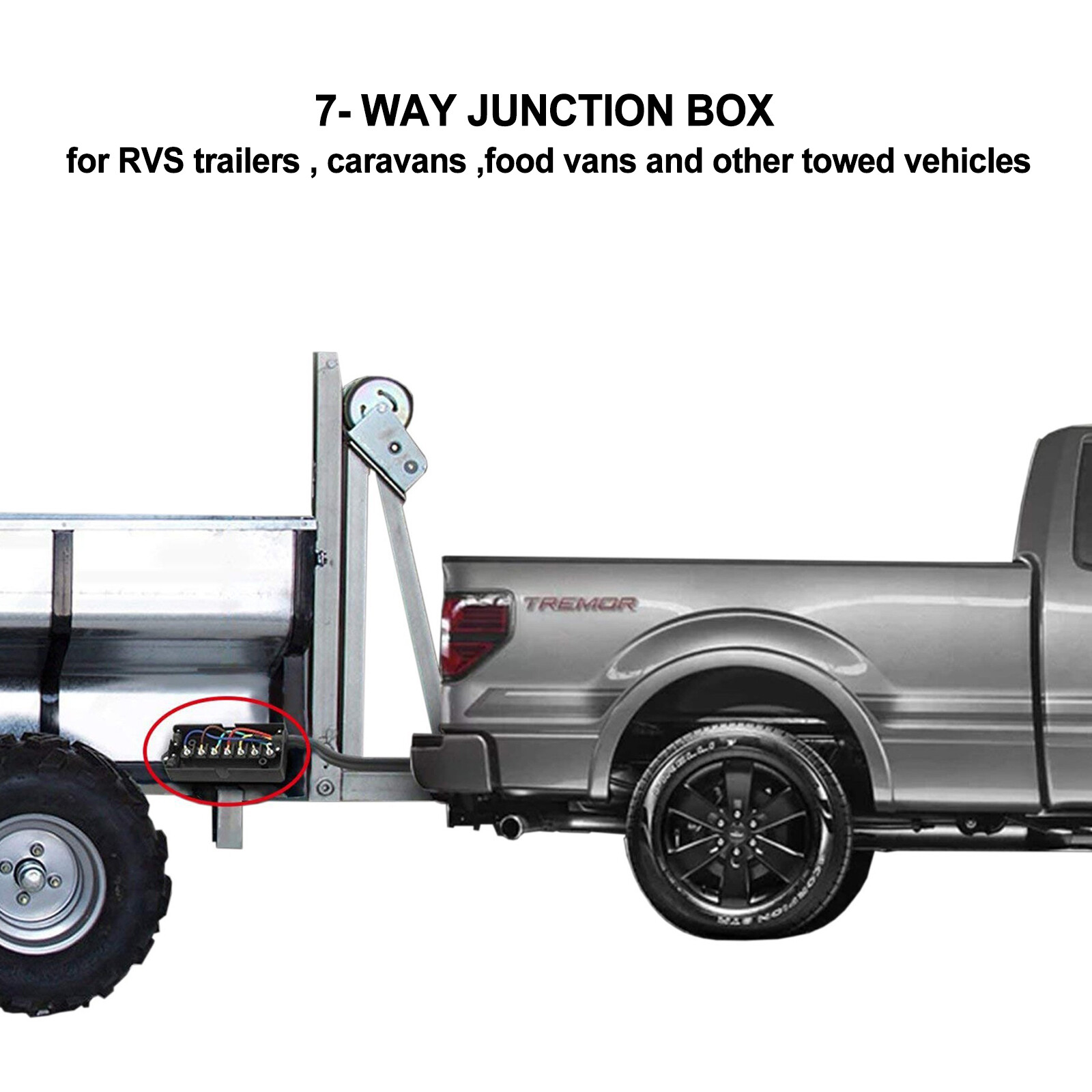 7-Way Trailer Plug Weatherproof Trailer Wiring Harness 7Pin Trailer Connector/