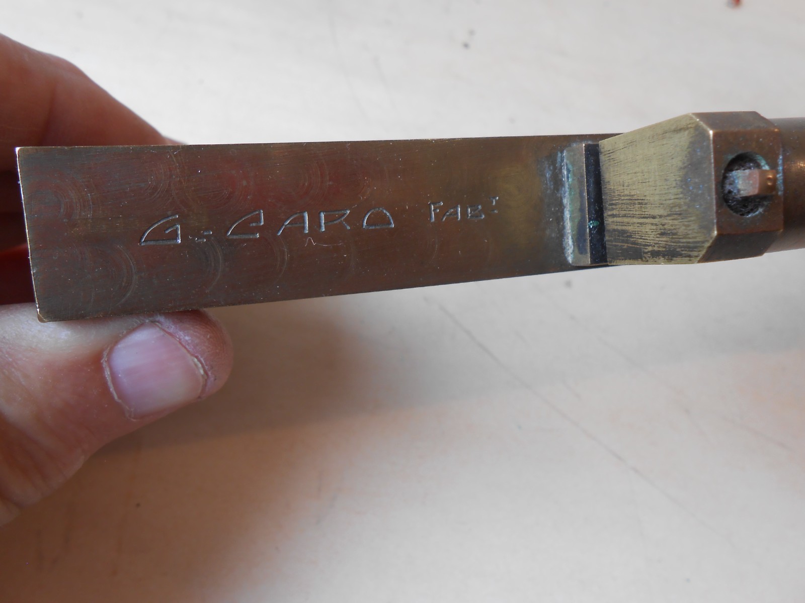 ANTIQUE BRASS BRIDGE LEVEL BILLIARDS TABLE FAB. BY G. CARO PARIS ENGINE TURNED