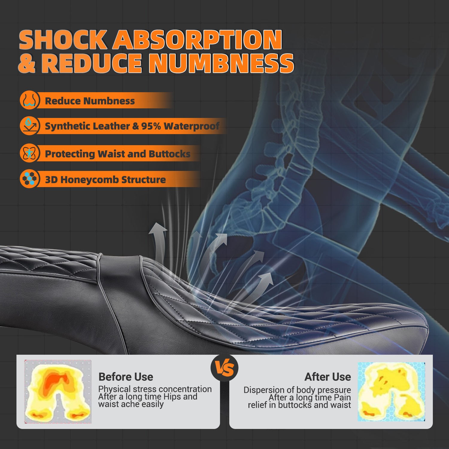WOLFLINE Motorcycle Dual Seat For Kawasaki Vulcan S EN VN 650 2015-2024