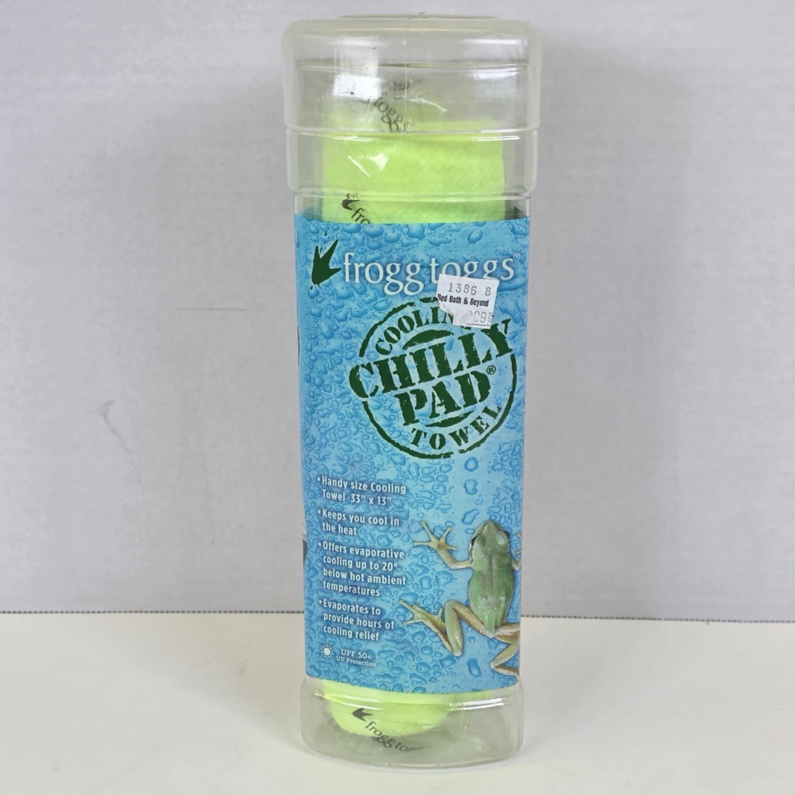 FROGG TOGGS The Original Cooling Chilly Pad Towel Neon Green 33"X 13" NEW SEALED