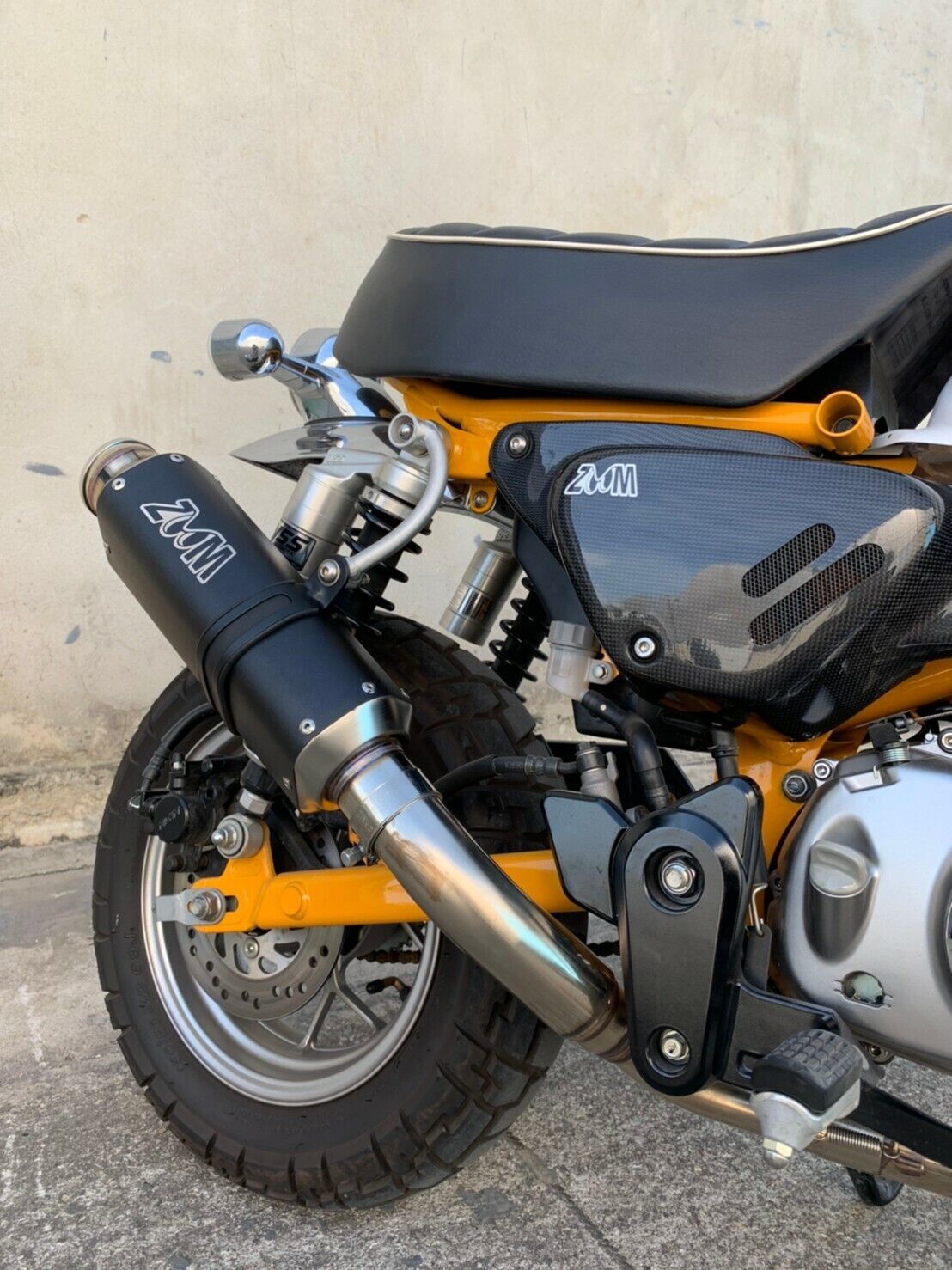 ZoOM Exhaust Polygon Honda monkey 125 Full System Low Mount 2018-2024 Black 2SLZ