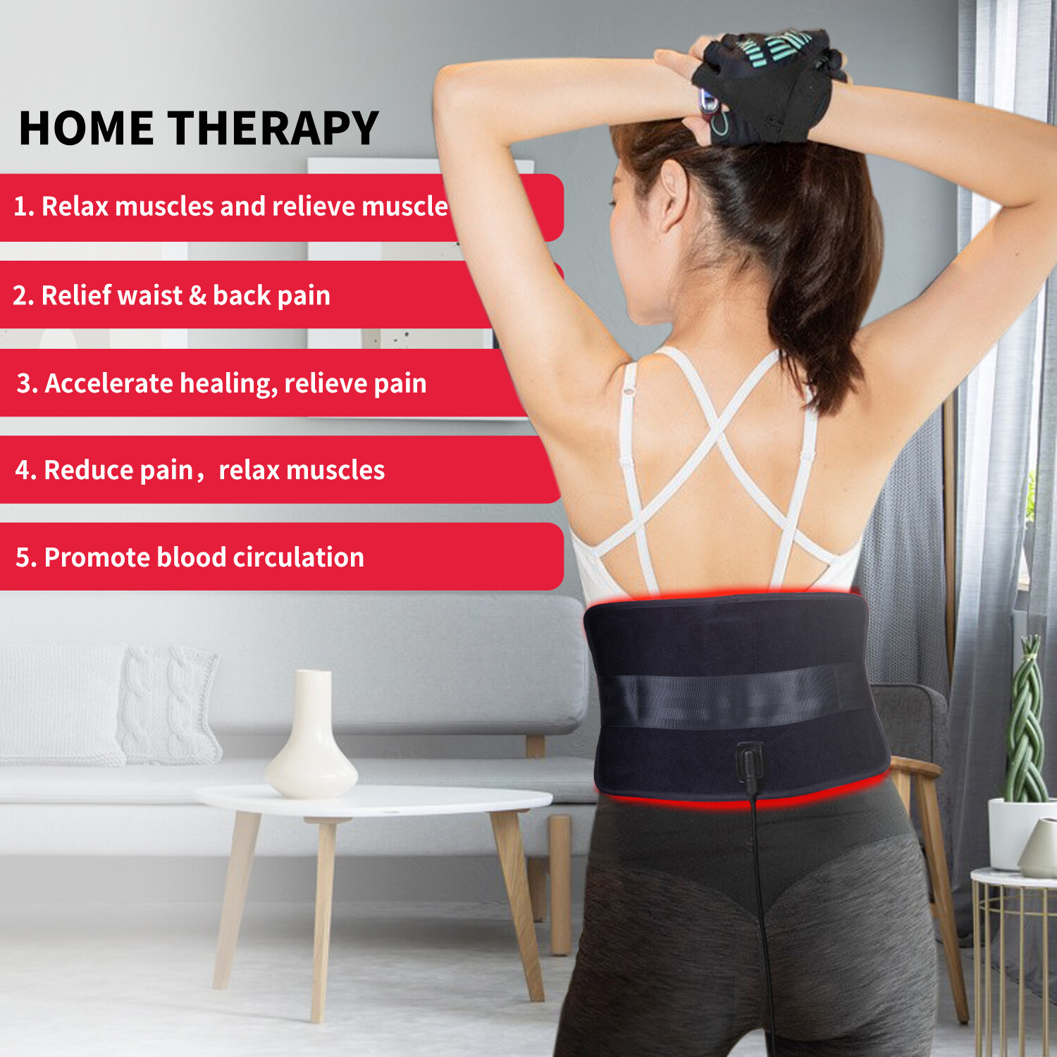 880nm Infrared Red Light Therapy Device Waist Belt For Arthritis Pain Relief