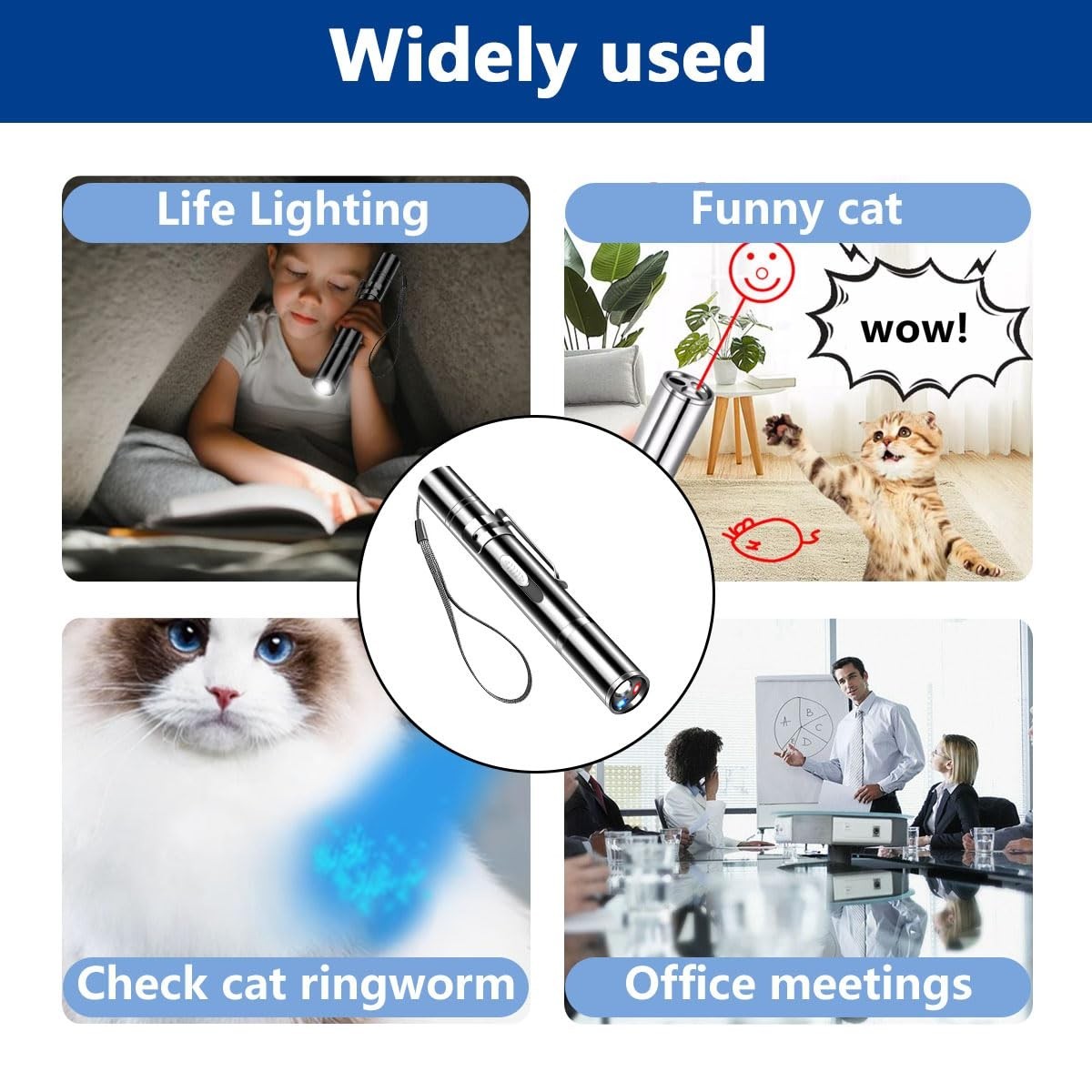 Portable USB-C Rechargeable Cat Laser Pointer, 3 Light Modes & 5 Patterns