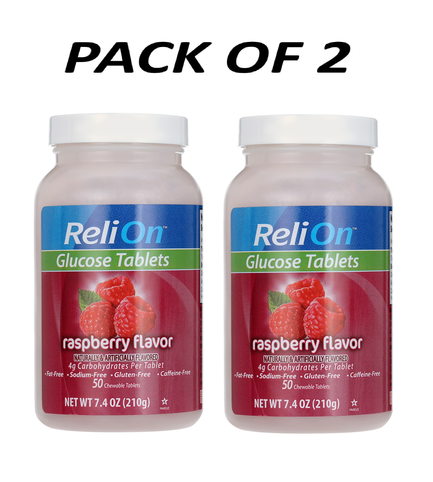 Relion Raspberry Glucose Tablets, 50 Count PACK OF 2 FREE SHIPPING