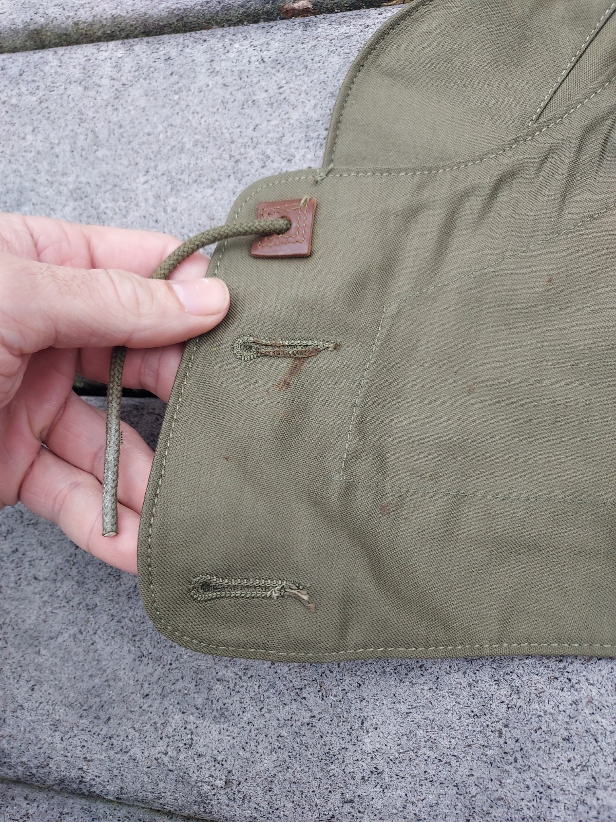 WWII WW2 US Army M1943 OD Field Jacket Hood M-1943 Hood Size Large Cutter Tag