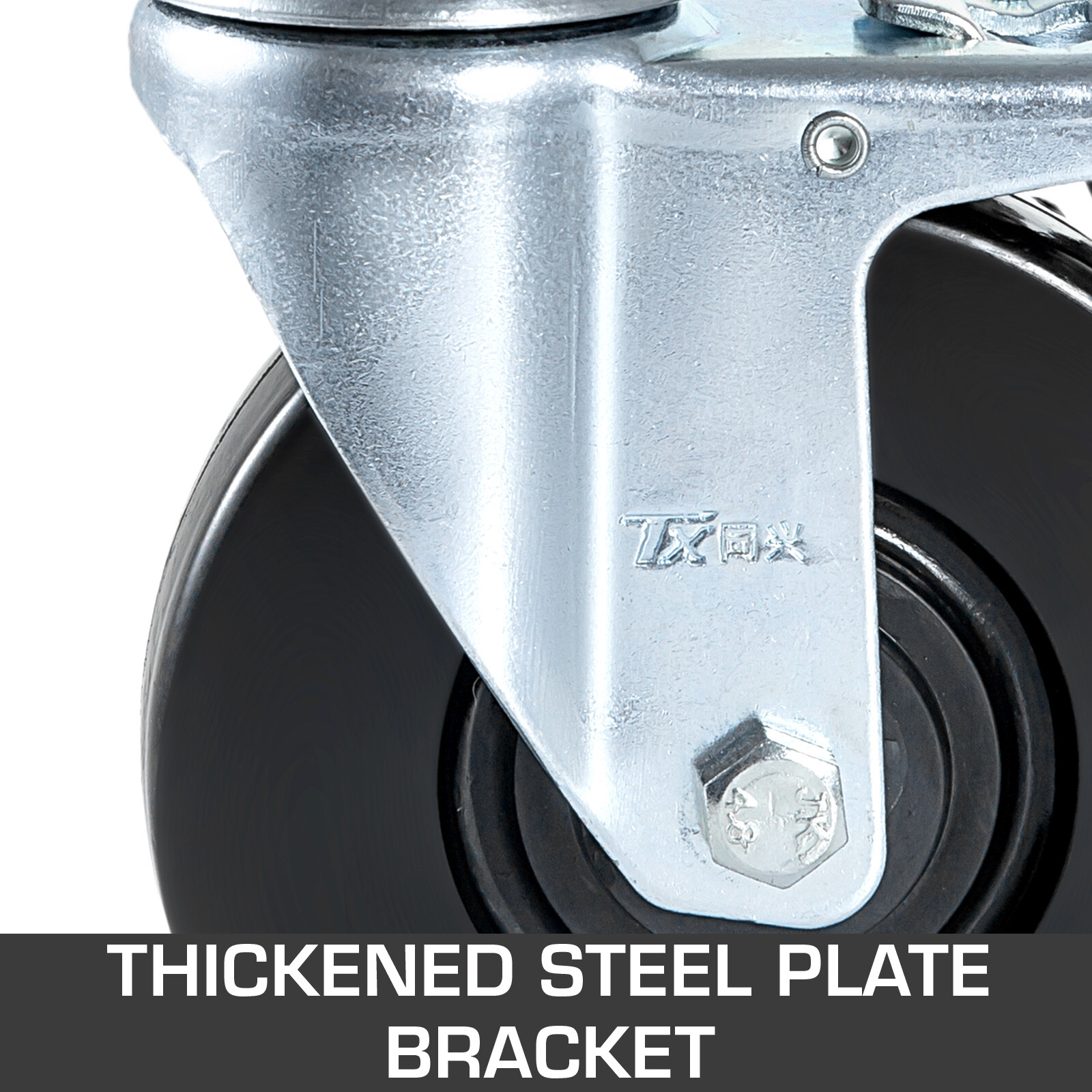 5" Scaffolding Casters Hard Rubber Wheels w/ Lock Brake 1.25" Square Shank 4 PCS