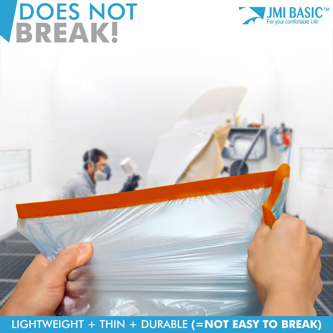 Pre taped Masking Paper - Car Painters Plastic Orange Automotive Paint Tape Film