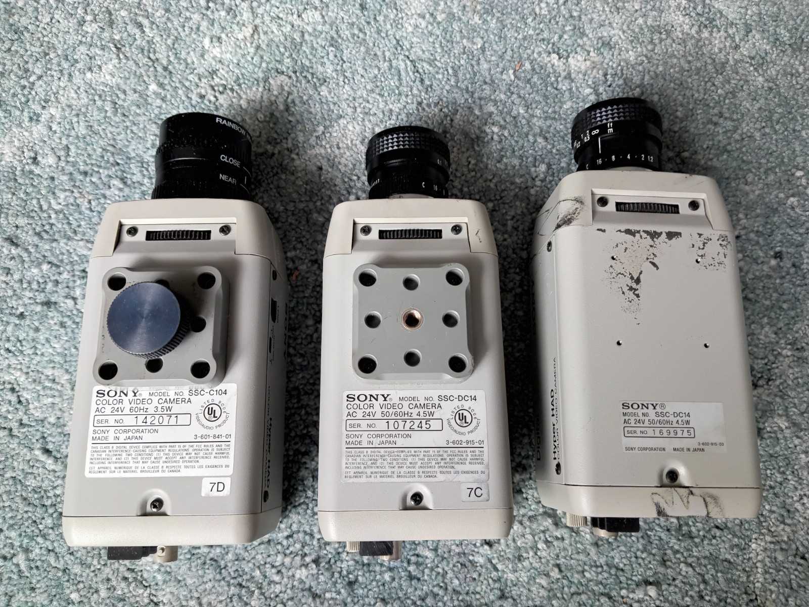 LOT OF 2 Sony Color Video Surveillance Cam SSC-DC14 & Computar Lens AND BONUS