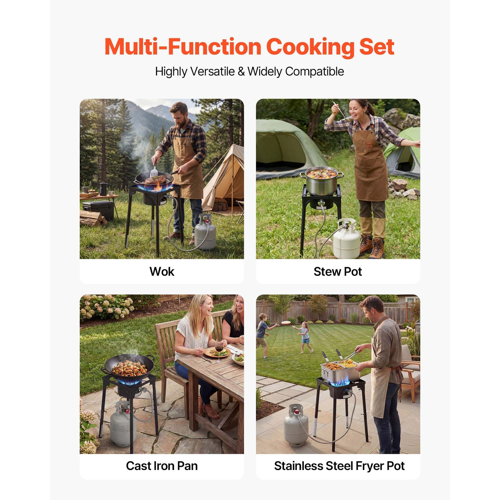 Uimoso Single Burner Propane Gas Stove 100000 BTU Outdoor Cooker for BBQ Camping