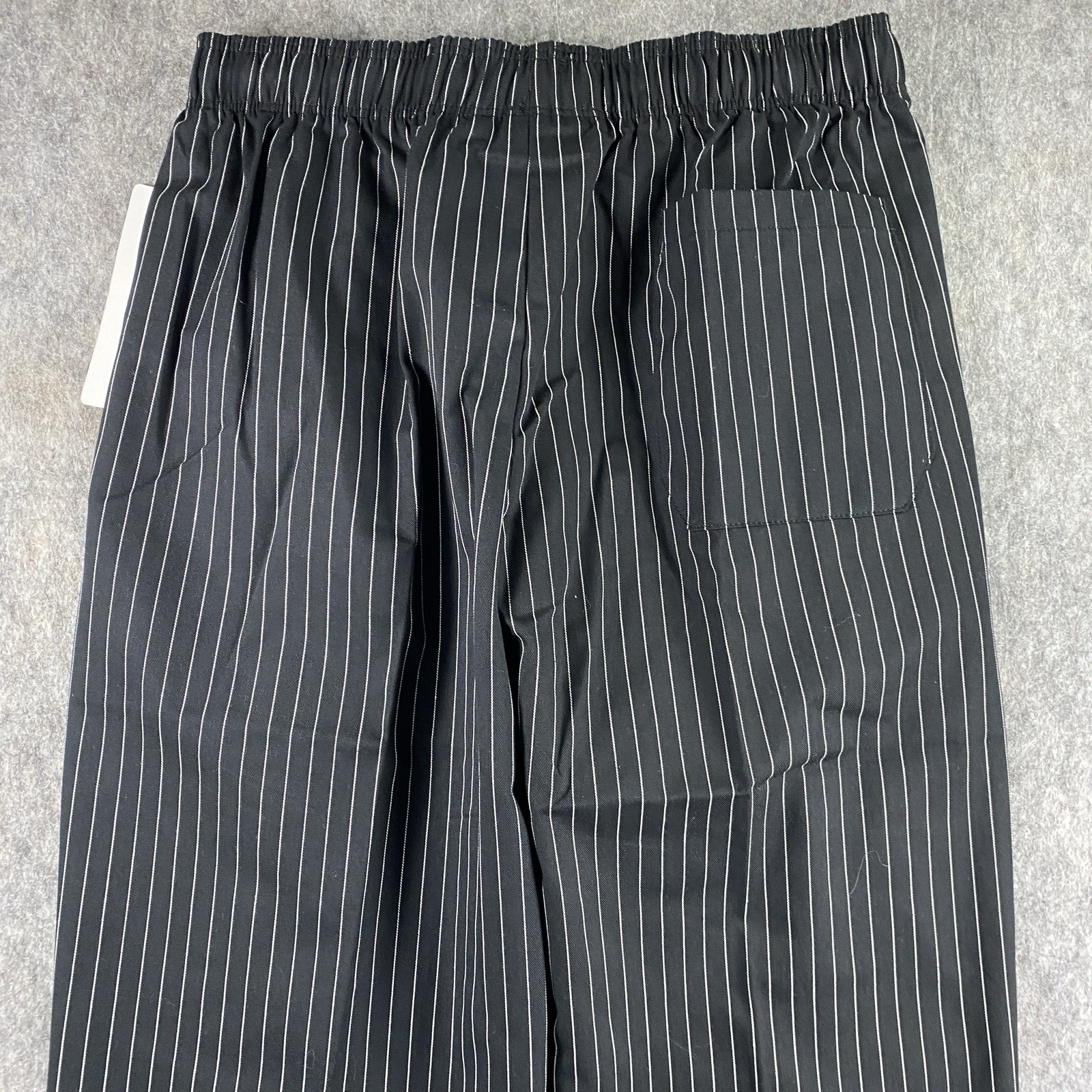 Chef Works Pinstripe Pants Men's Large Black Baggy Designer NWT