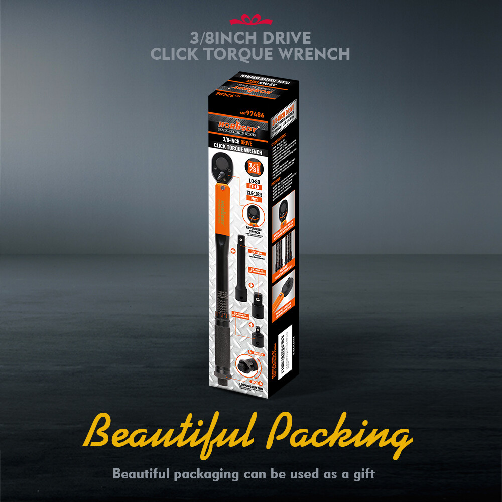 3/8" Torque Wrench Snap Socket Professional Drive Click Ratcheting Father's Day