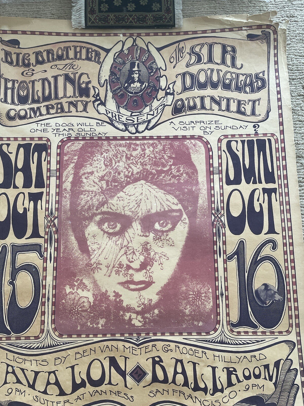 1966 BIG BROTHER & THE HOLDING CO. Sir Douglas Quintet, FD-30 Family Dog Poster