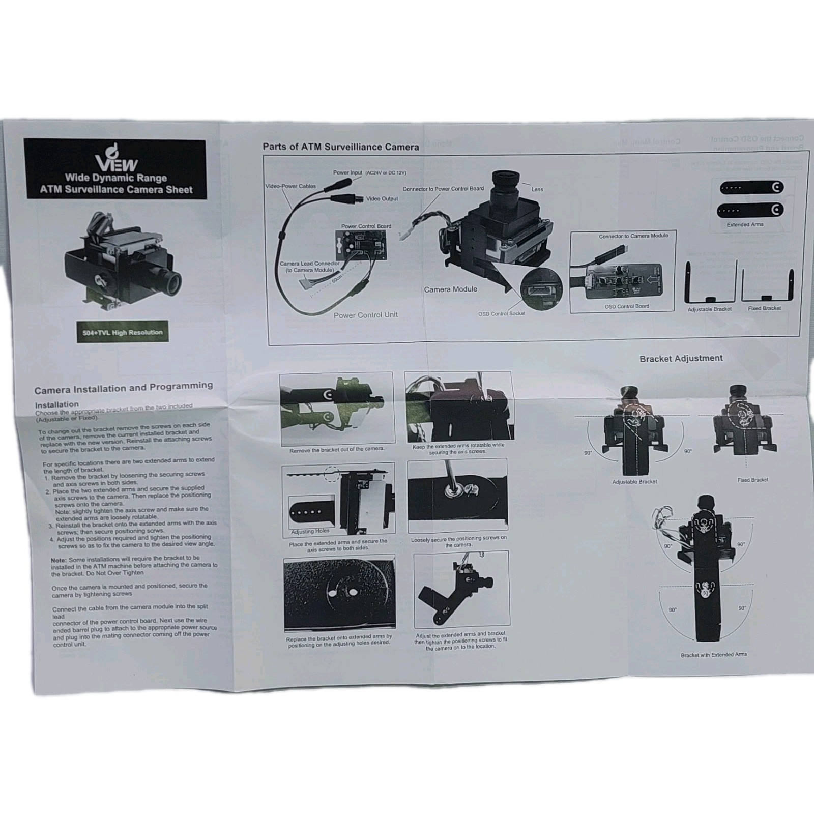 Deview View WD29ATM camera Wide Dynamic Range, Day/Night 2.9mm Fixed Lens. New