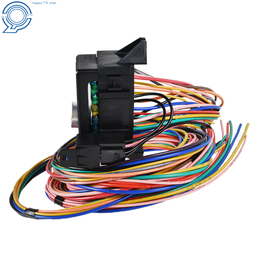 14 Circuit Universal Wire Harness 14 Fuse 12v Street Hot Rat Muscle Rod Wiring