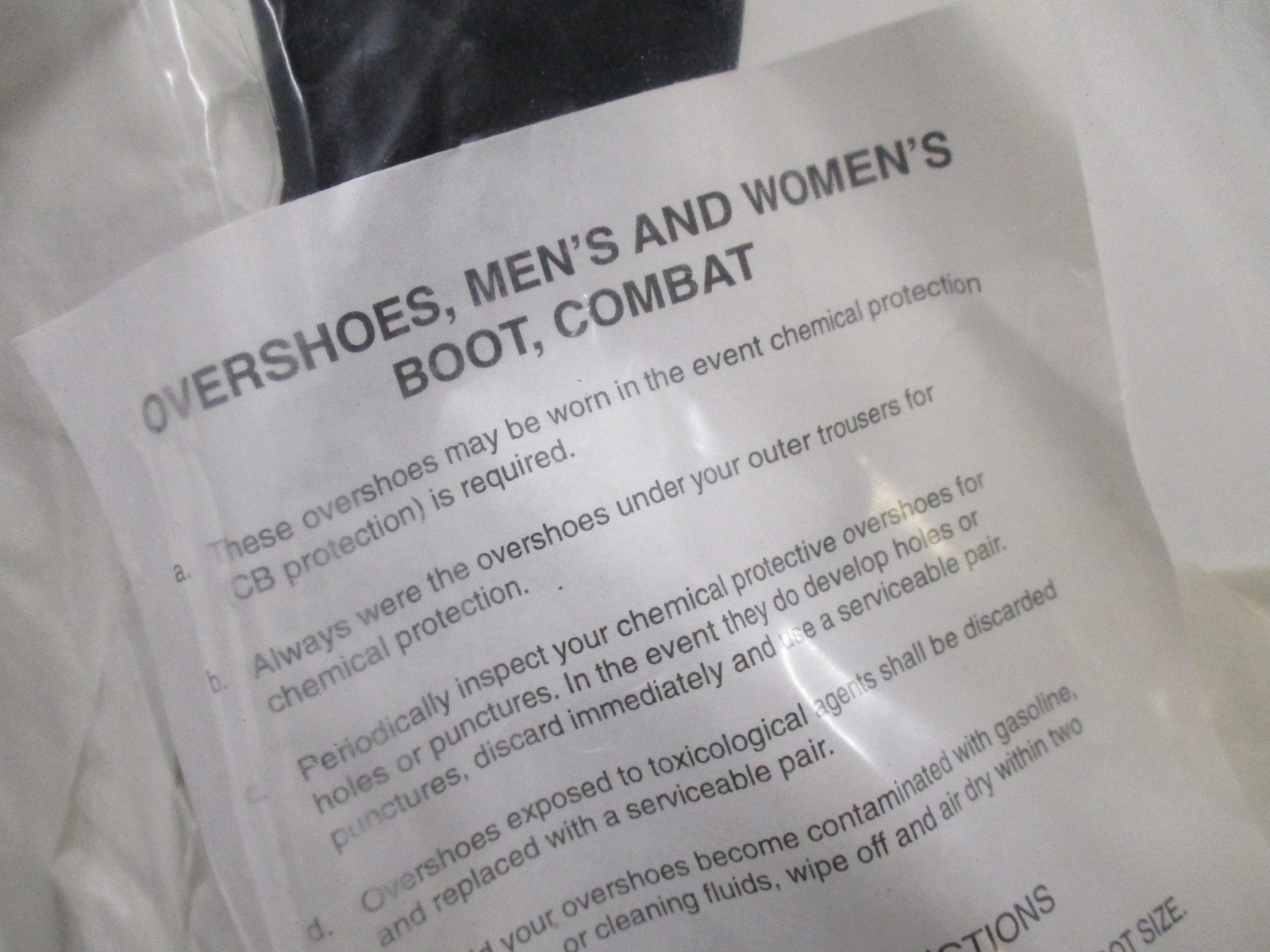 NIB USGI RUBBER OVERBOOTS MILITARY WET WEATHER OIL BOOT COVERS SLIP-ON SIZE: 8