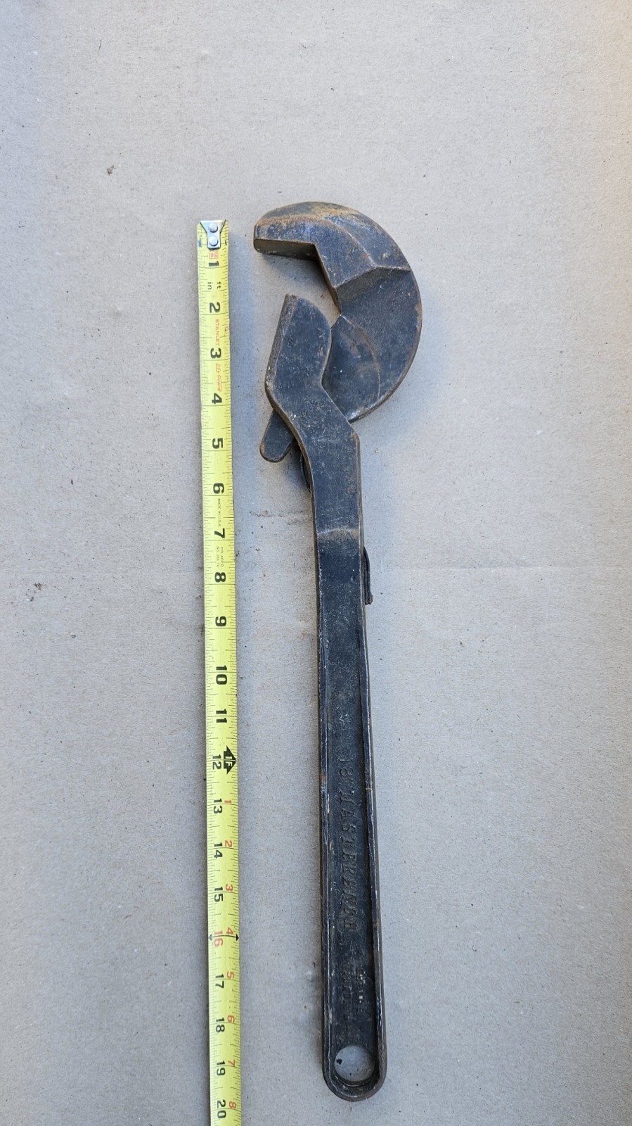 VERY RARE 18" Heller Bros. Masterench Adjustable Wrench, Smooth Jaw, Vintage USA