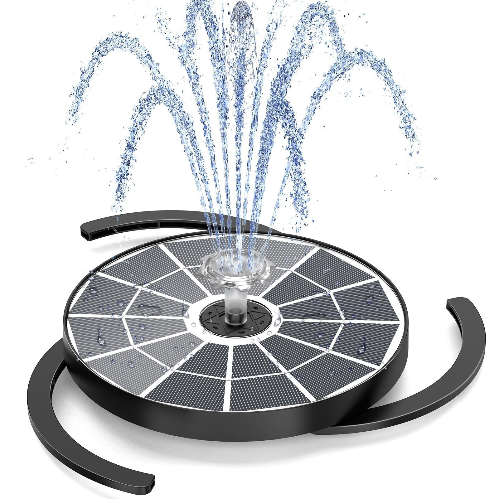 3.7W Solar Bird Bath Fountain Upgraded 6.3" Solar Glass Panel for Garden,g