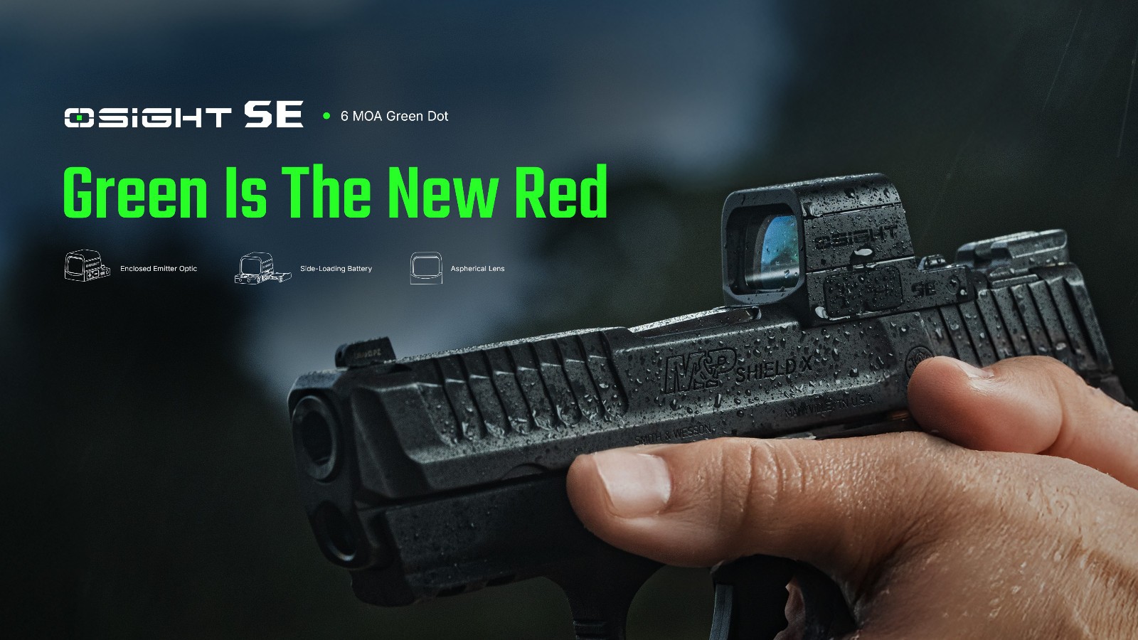 Olight Osight SE RMSc Footprint Enclosed 6 MOA Green Dot Sight