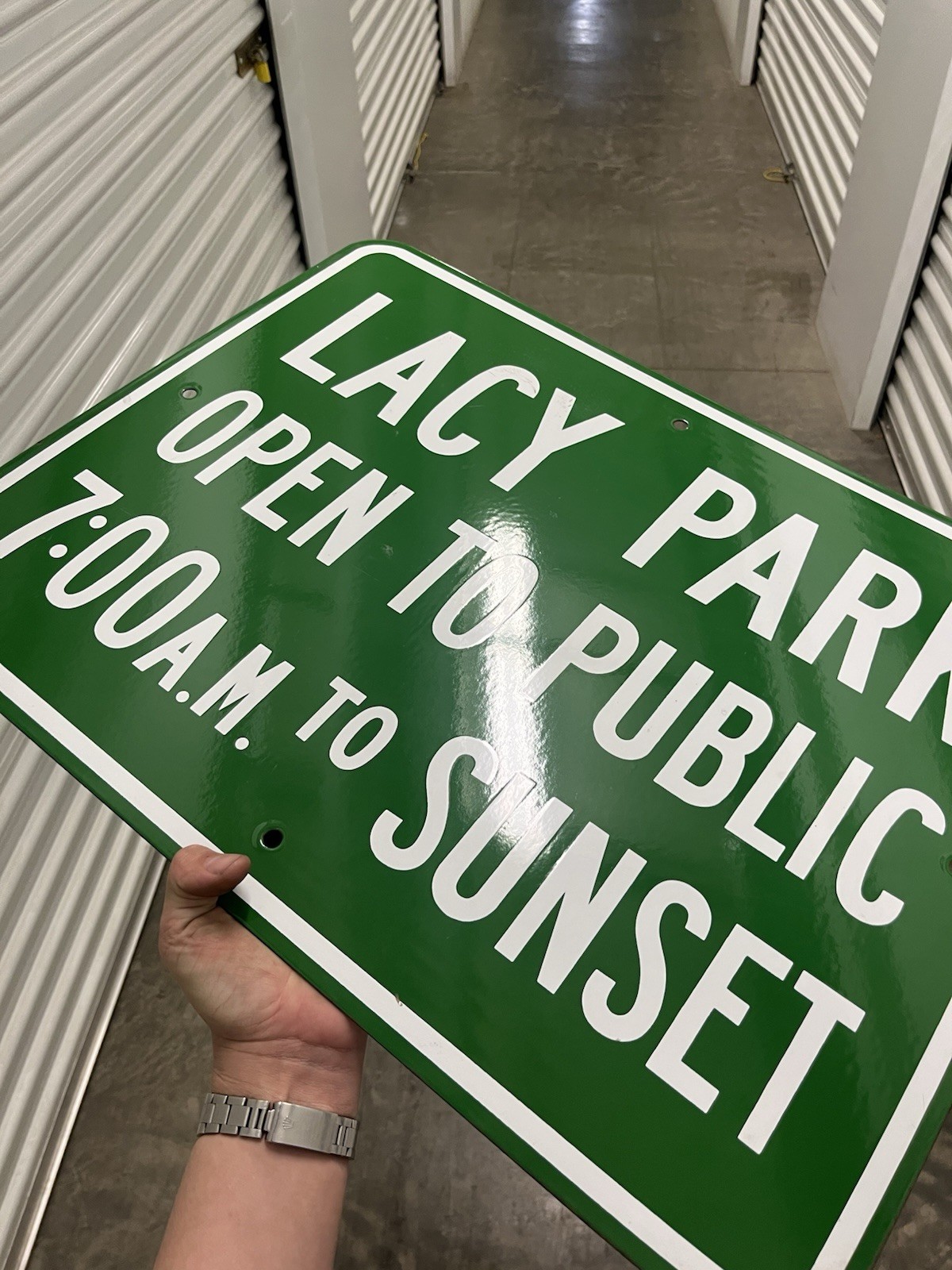 LACY PARK Porcelain sign SAN MARINO, CA BEAUTIFUL Sign!!!