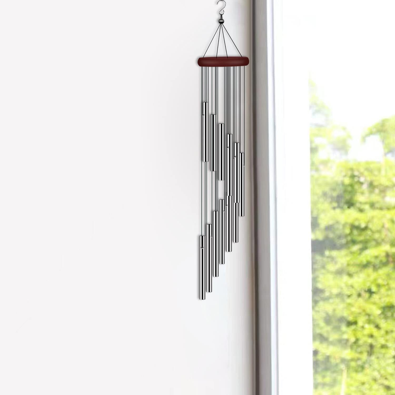 Wind Chimes Large Outdoor Deep Tone Chapel Bells 12 Tubes Gift Decor for Balcony