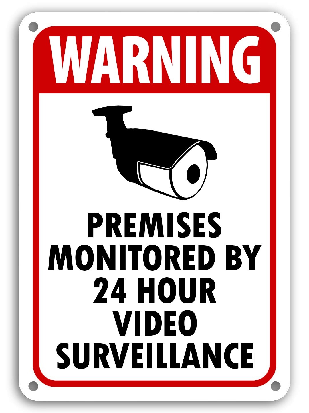 WARNING SIGNS 24 HOUR VIDEO SURVEILLANCE SECURITY SIGN - CCTV CAMERA SIGN