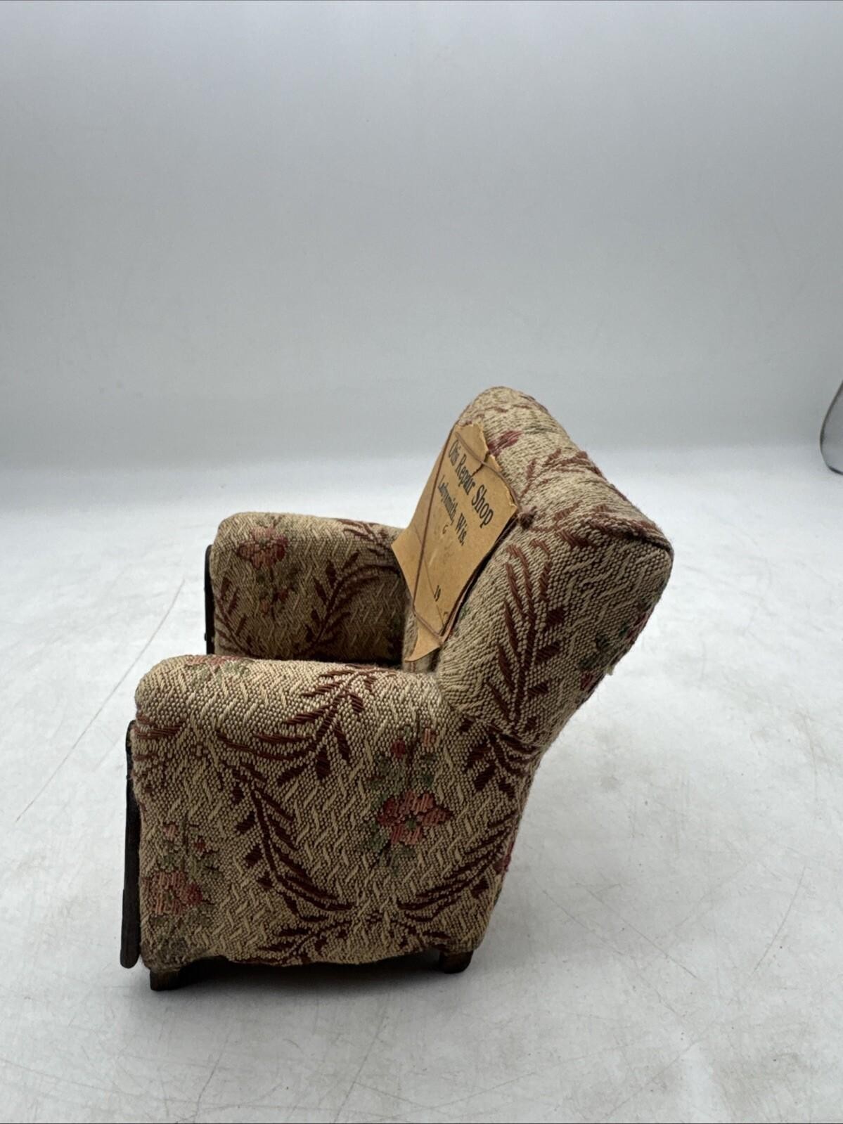 Vintage Advertising 1940s Ladysmith Wisconsin Miniature Chair Upholstered Otis