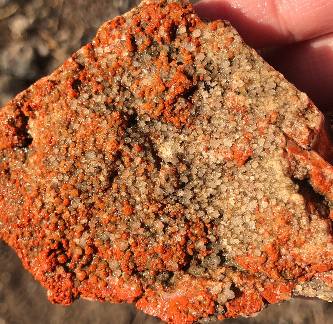 Utah Grape Agate 155g Rough Specimen Red Botryoidal Chalcedony Clear White