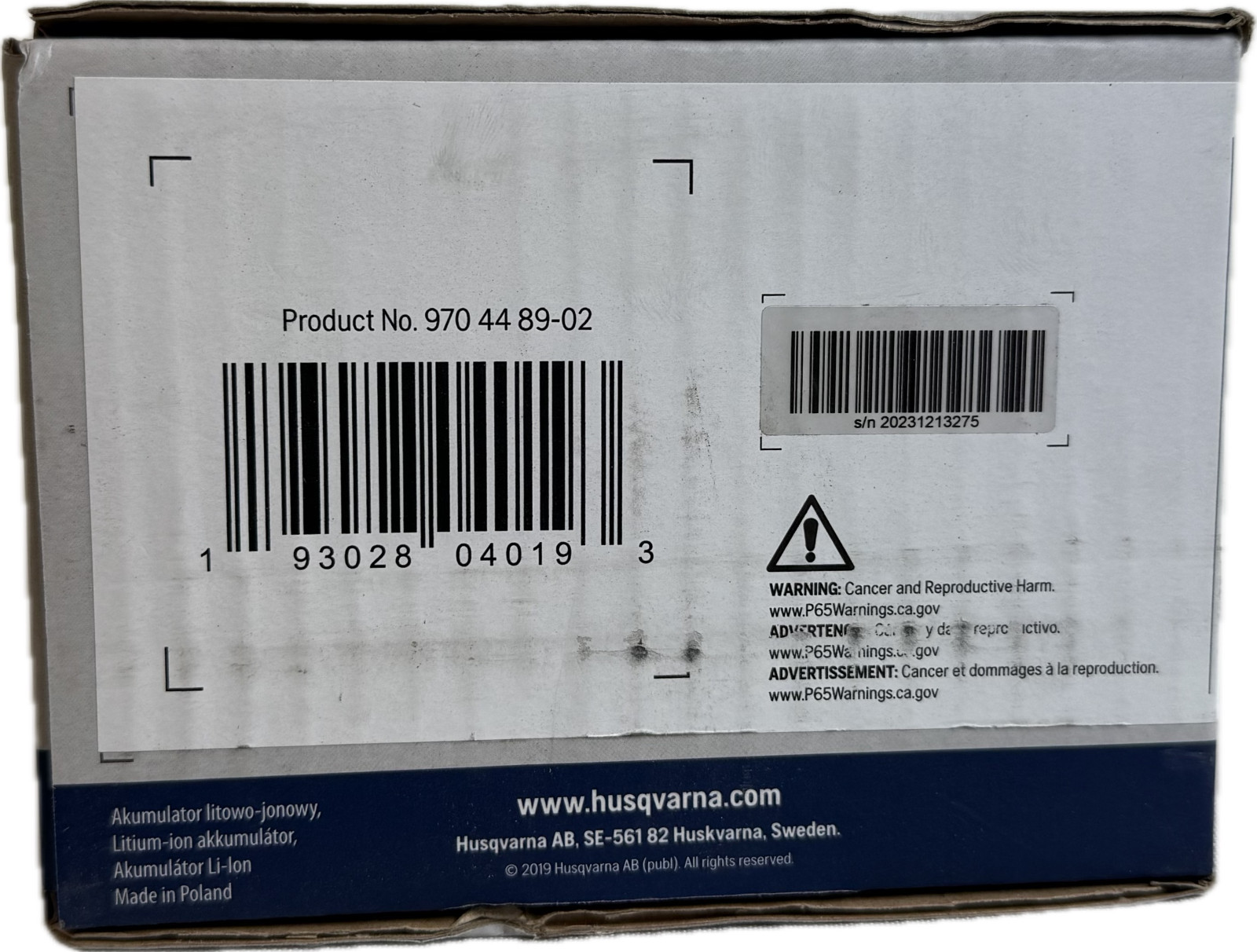 Husqvarna BLi200X Li-Ion Battery (New in Box/Unused)