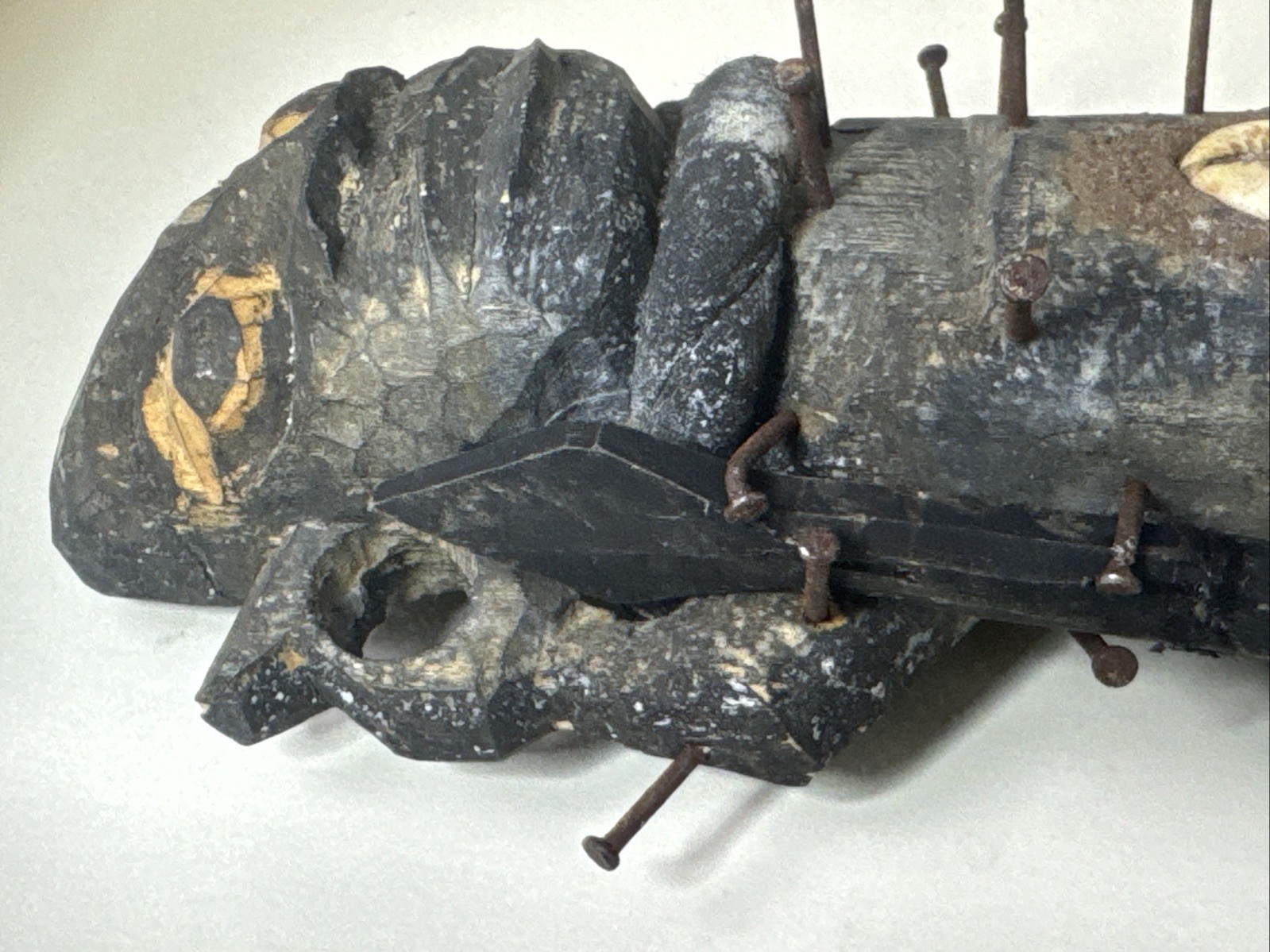 Antique African Bakongo Nkisi Nkondi Statue Nail Fetish Congo Africa FRAMED