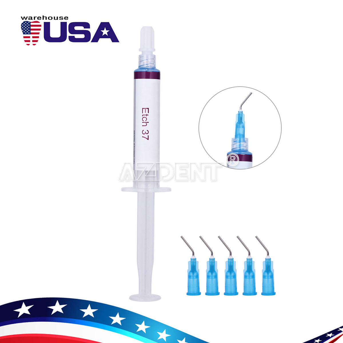 5 Kits Dentex Dental Acid Etch Etching Gel 37% 5 ml/syringe