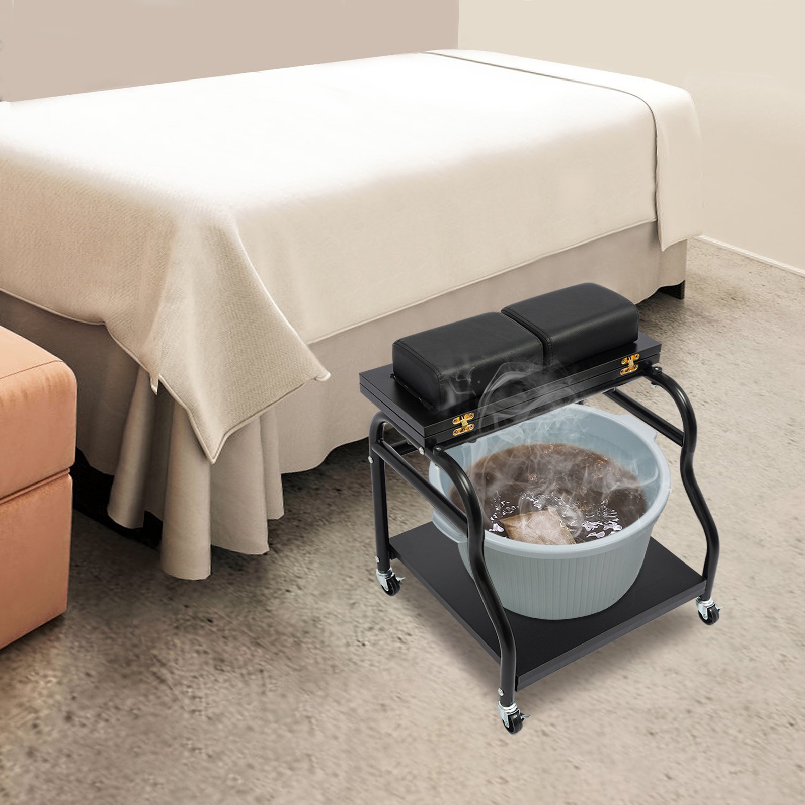 Portable Esthetician Trolley Cart, Trolley Cart with Wheels, Foot Bath Cart