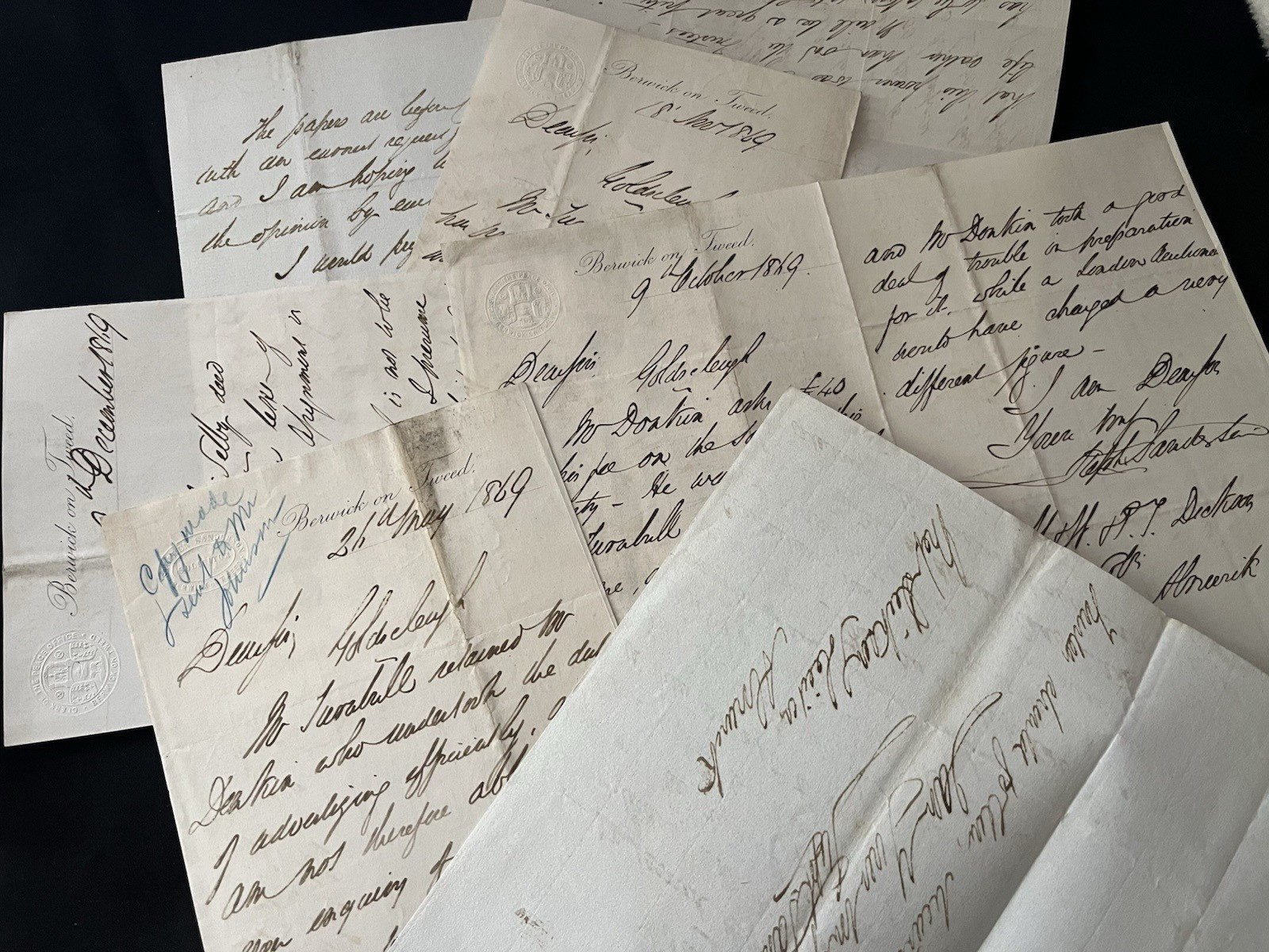 OLD LETTER IN ENGLISH 1800s - Victorian Era Watermarked Correspondence Document