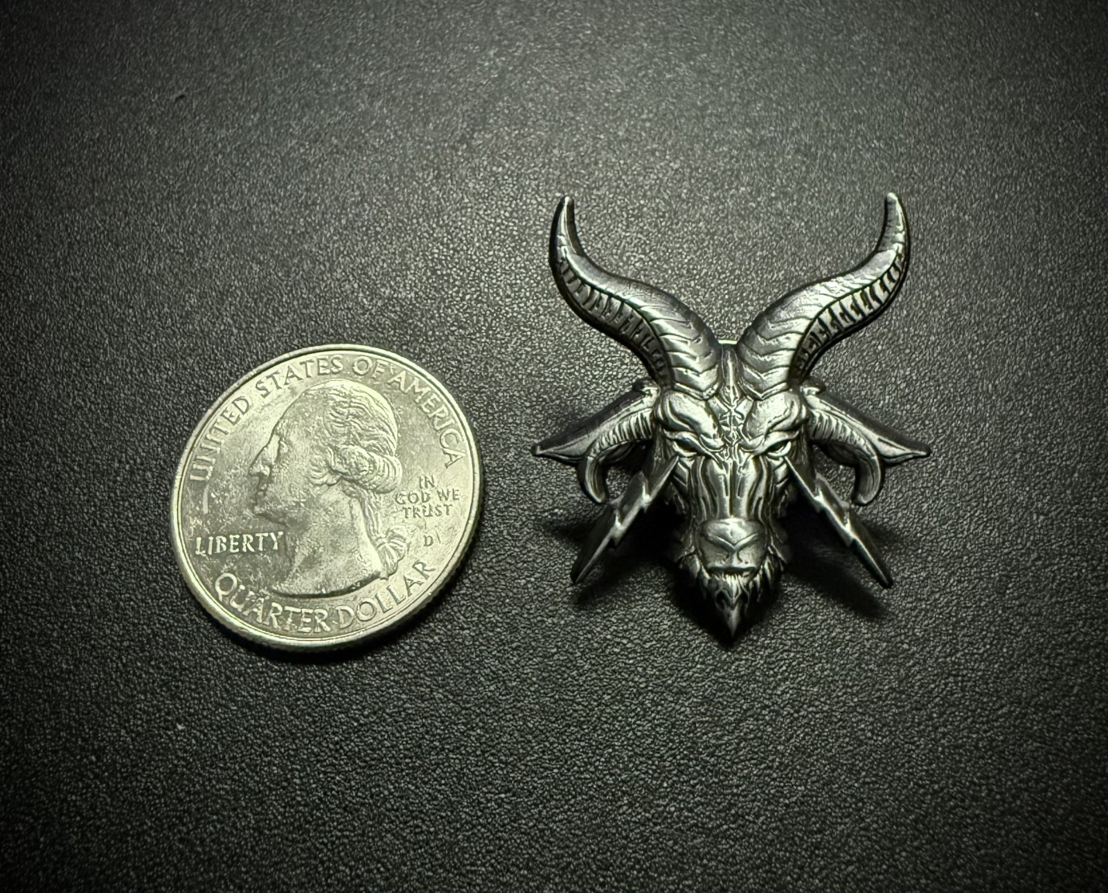 DEFCON Hesh Goat Lapel Pin, Antique Silver, Superior Def, FOG, BALD BROS, WRMFZY