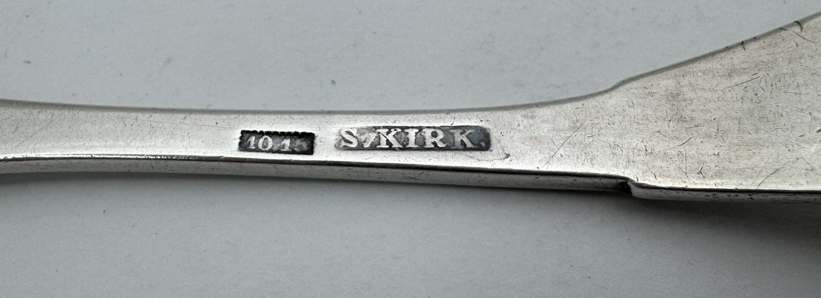 Early American S. Kirk Baltimore MD Coin Silver Fiddle Pattern Fork 10.15 Mark