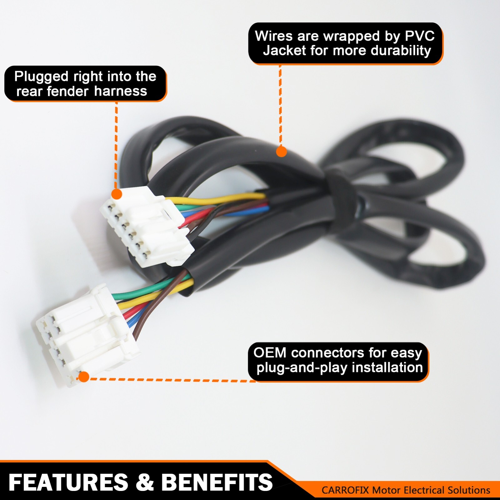 Replacement Harley Davidson Rear Fender Wiring Harness Adapter 2120-1060 NRFH-01